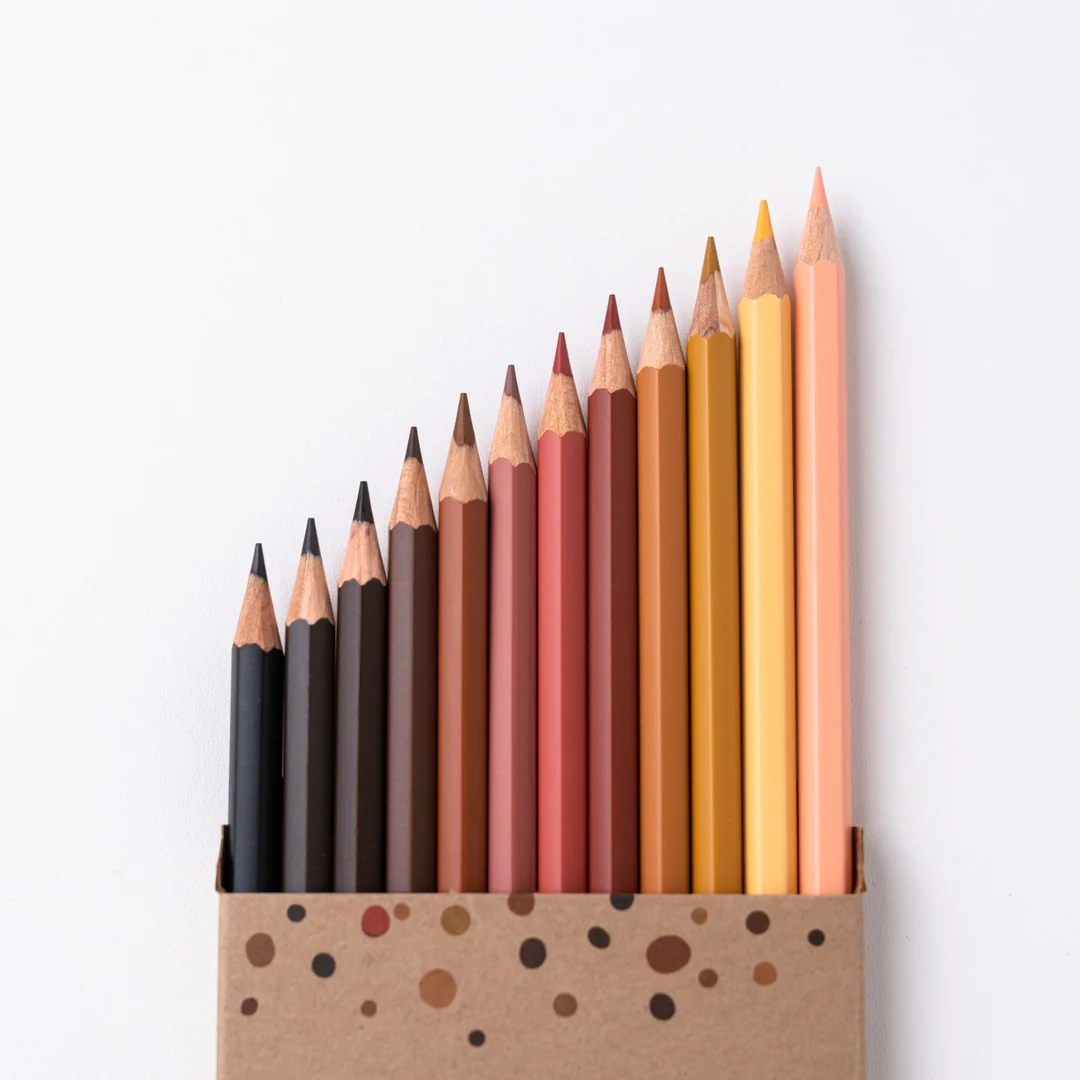 Set of 12 crayons SKIN COLOURS against racism
