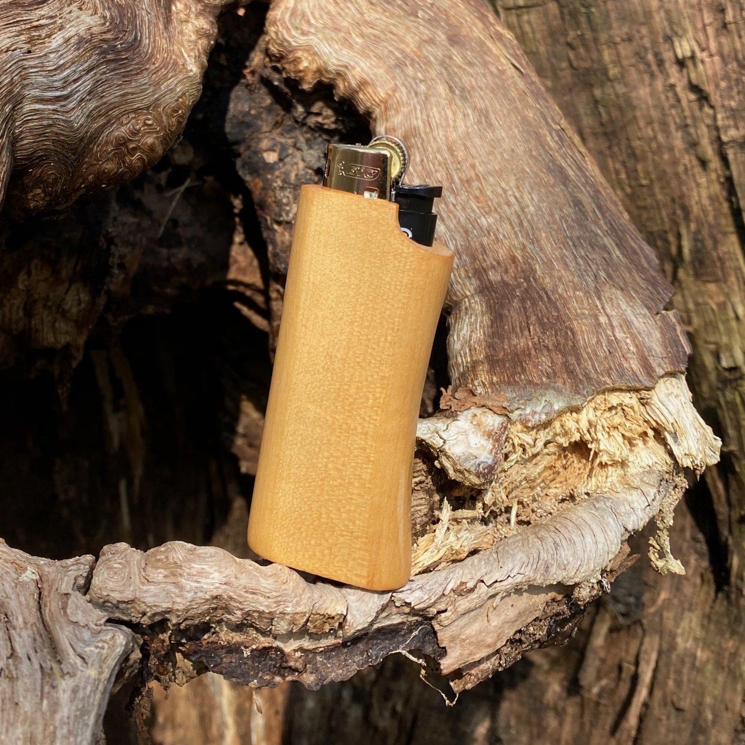 Feuerzeughülle aus Ahornholz für Mini-BIC