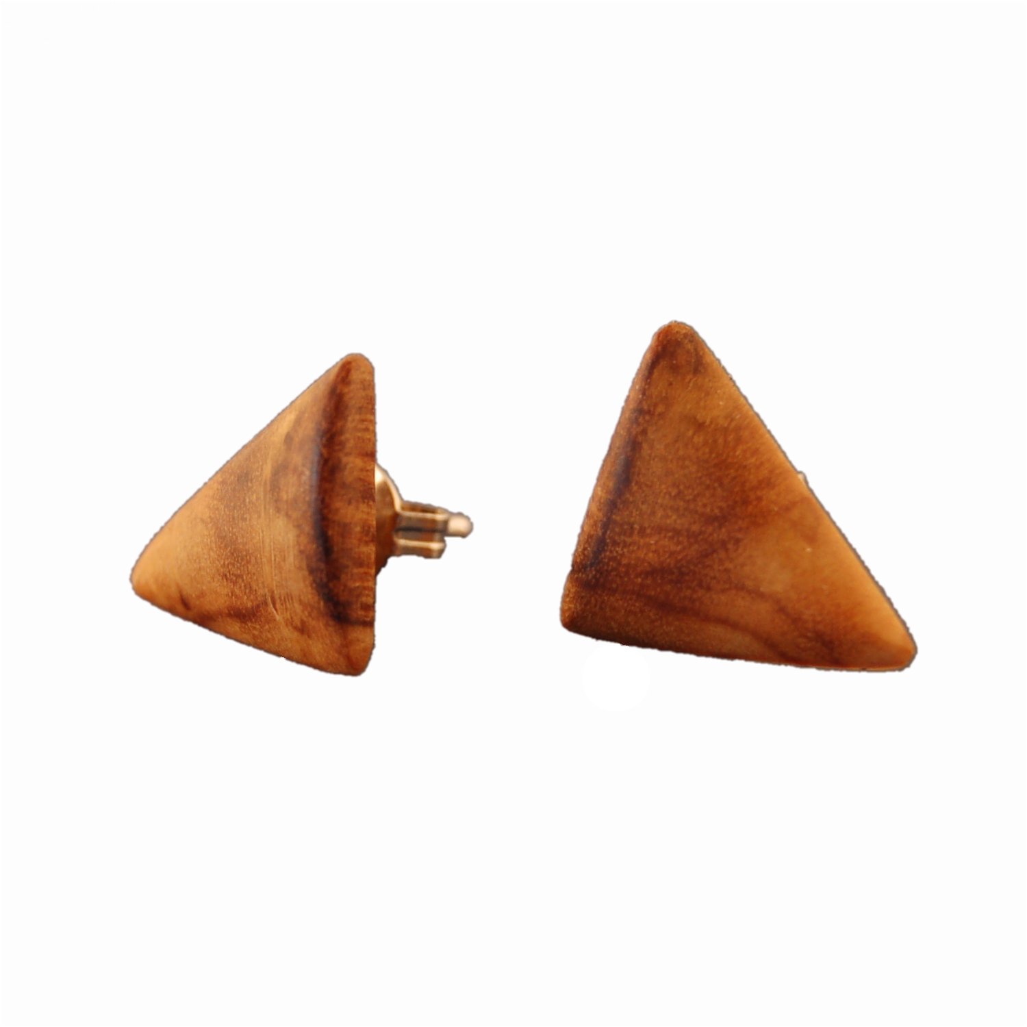 Natural wood ear studs