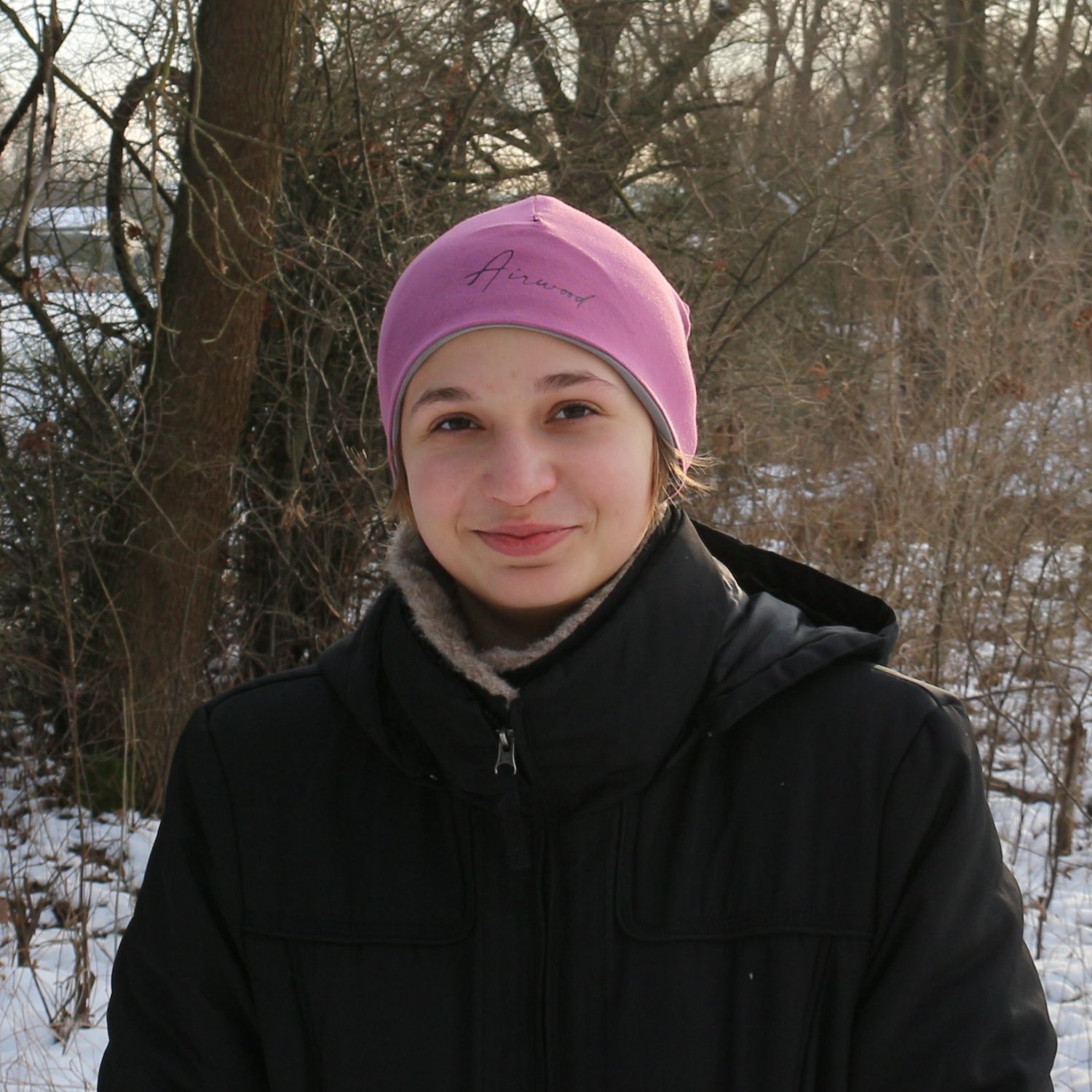 Beanie FJELL bleu foncé (navy) / mauve (vieux rose)