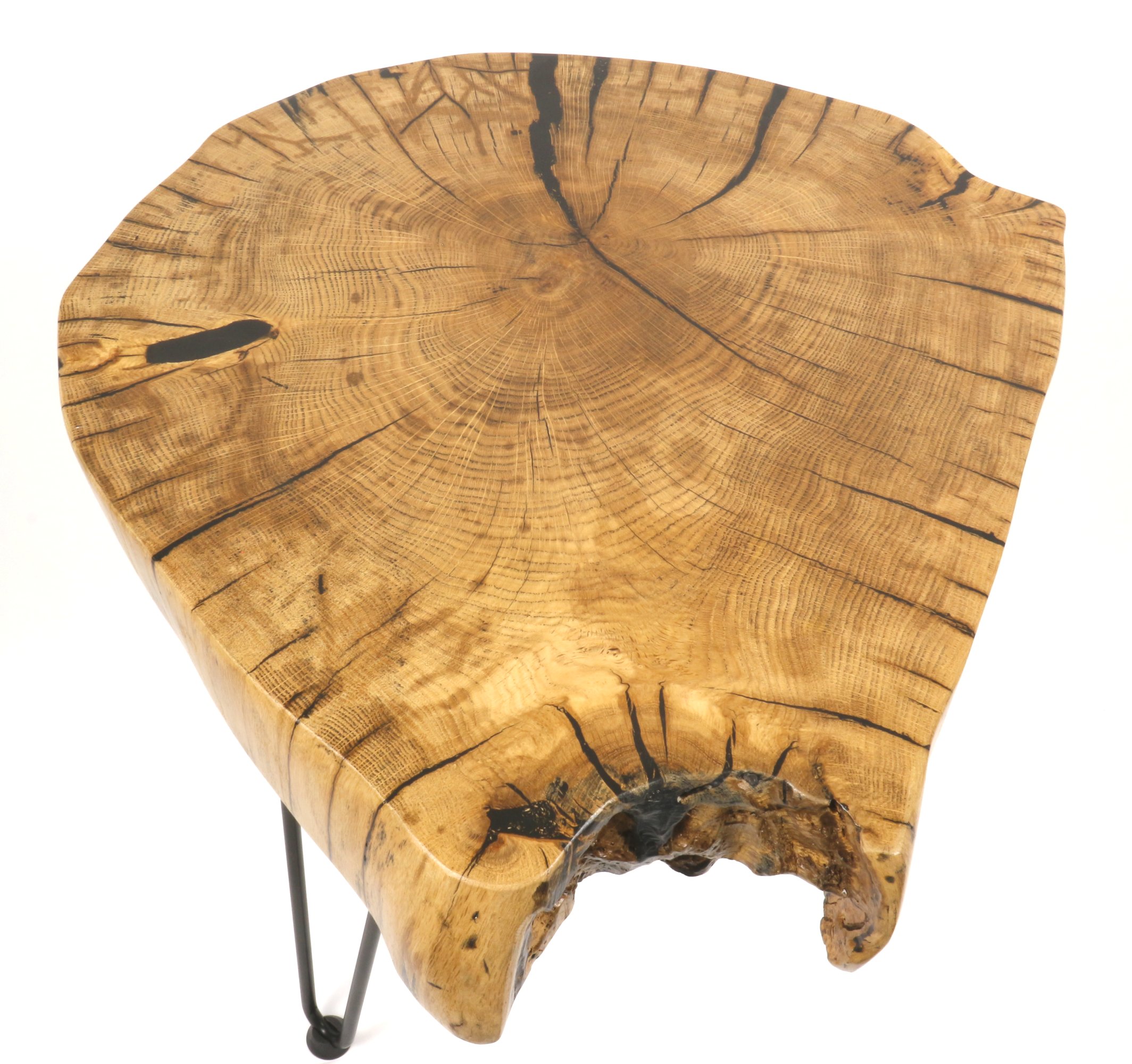 Tree slice table oak 45x50cm