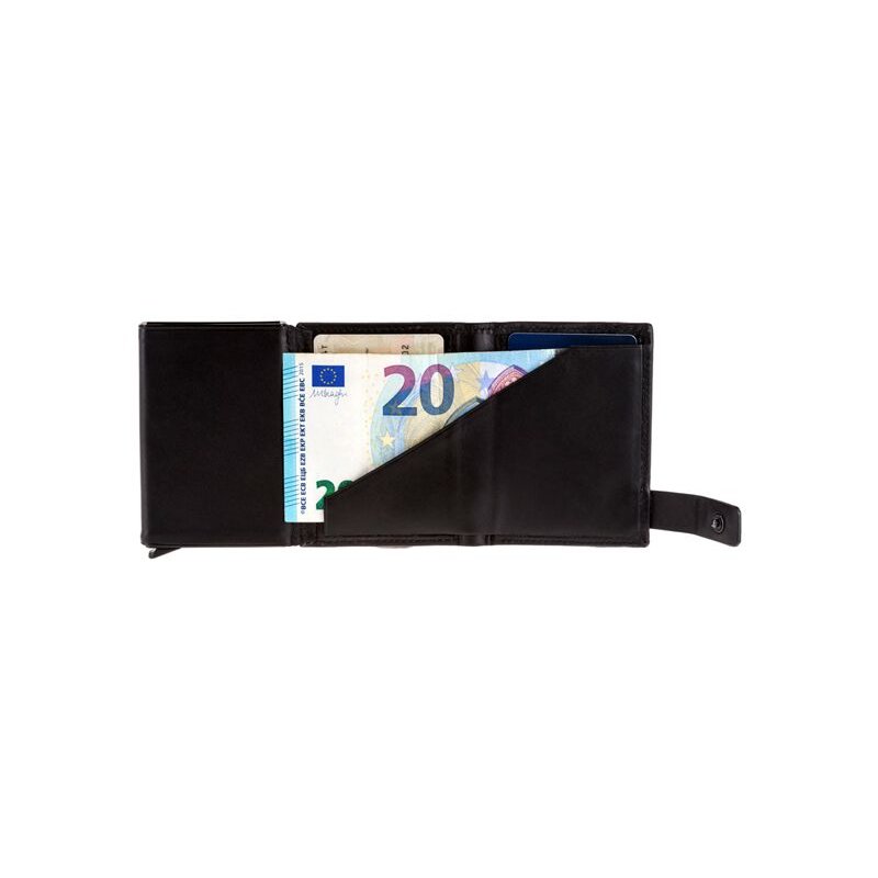 Mini-Portemonnaie aus Holz und Leder mit RFID-Schutz