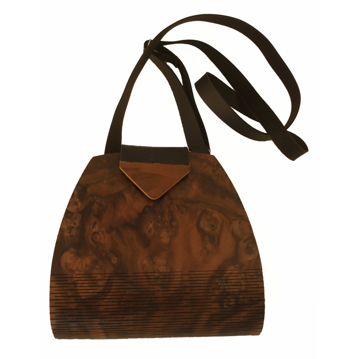 Handtasche aus Holz, Nussbaumwurzelholz