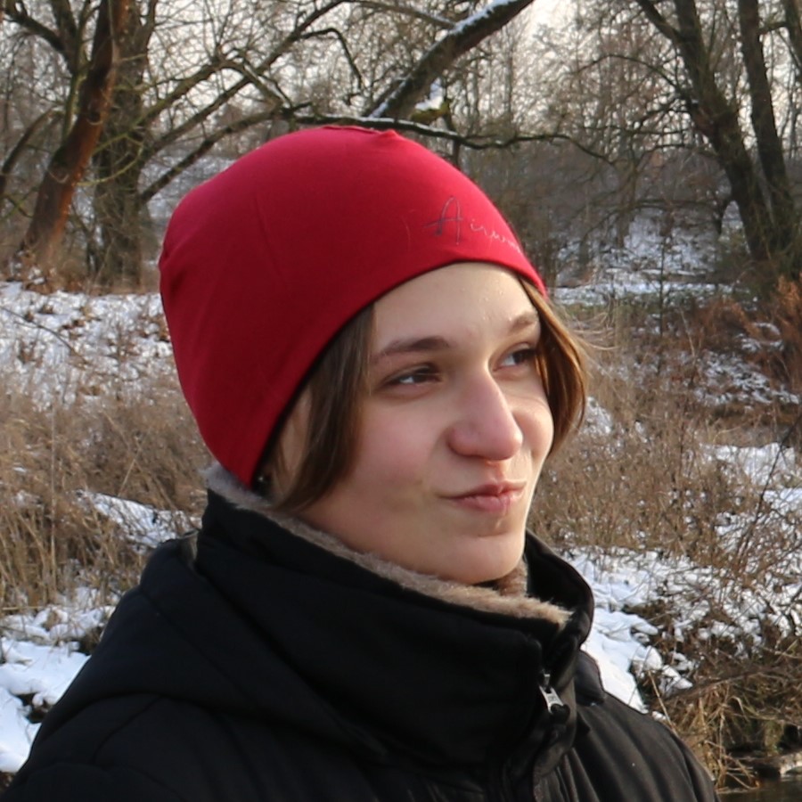 Beanie FJELL gris / rouge