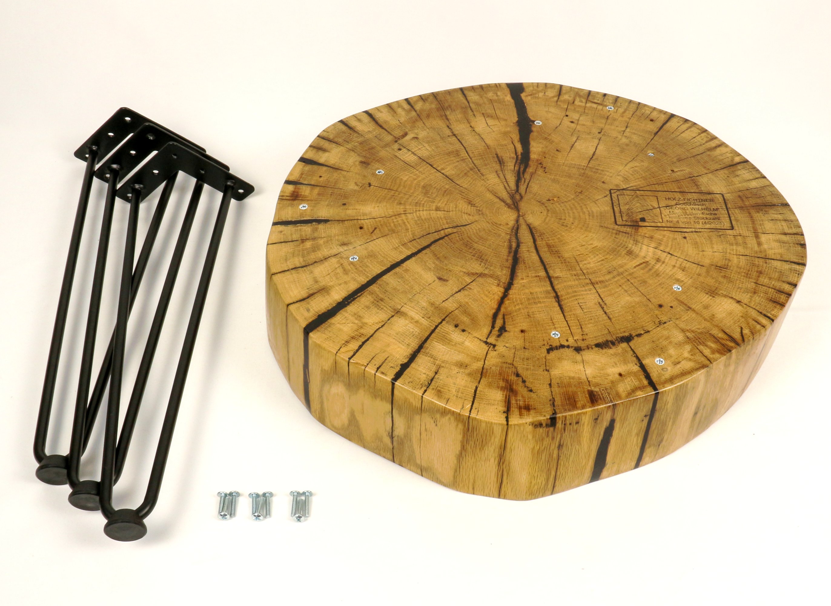 Chêne de table en tranche d'arbre 50cm