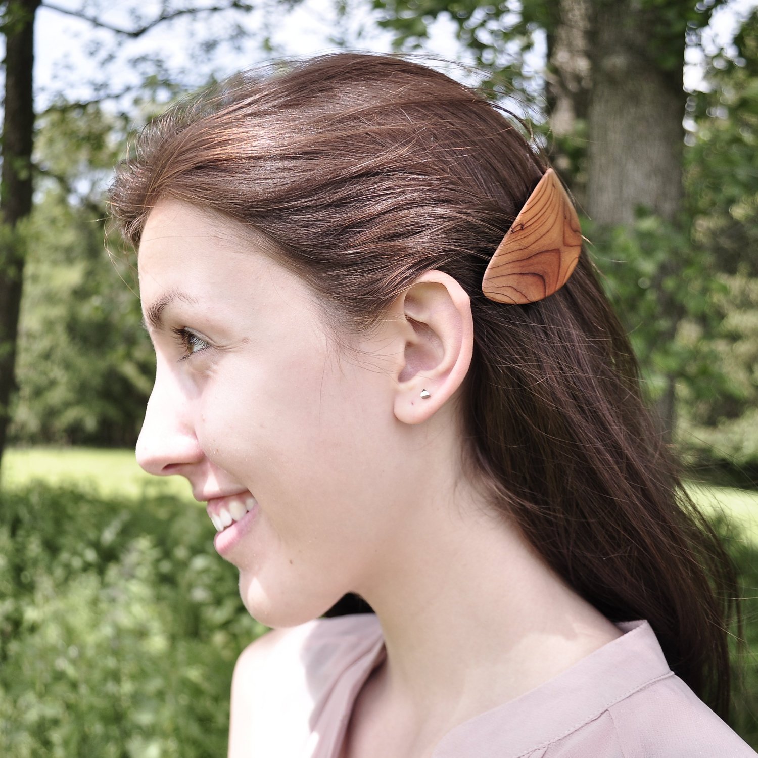 esclusivo fermaglio per capelli in legno di tasso